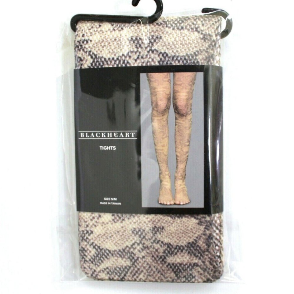 Blackheart Snakeskin Print Fishnet Tights Size S/M